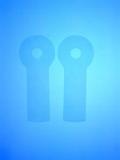 View: Two  Vertical 7 cm (2.75") Diameter 10 cm (4") Vertical Breast Pieces (lollipop scar